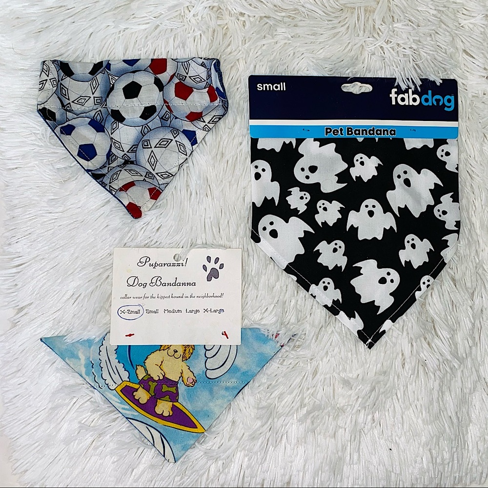 💛 🎉4xHP🎉 Bundle of 3 Dog Bandanas Small & XS NWT